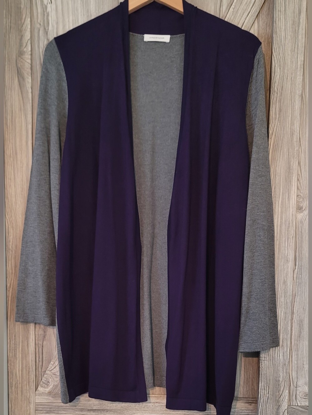 Windsmoor Open Front Purple Gray Cardigan M/L
